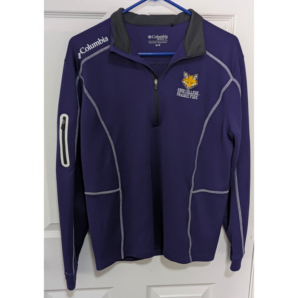 Columbia Golf Knox College Prairie Fire Mens Medium Purple Quarter Zip Pullover